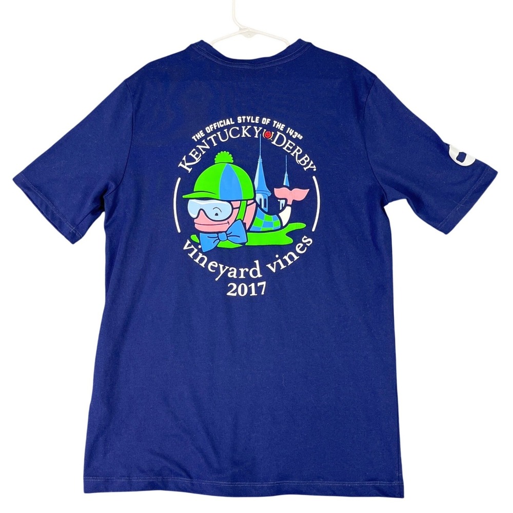 Vineyard Vines Kentucky Derby 143 Performance Shirt Short Sleeve Blue M Boys